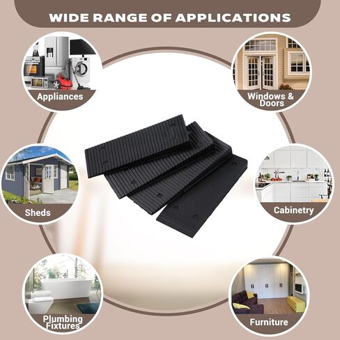 24pcs الحشوات البلاستيكية ، وسادات مستويات الأثاث متعددة الأغراض ، وحشوات بلاستيكية قابلة للتكديس قابلة للتكديس للتسوية ، والأوتاد غير المنزلق على الأبواب للنوافذ (أسود) in Saudi Arabia