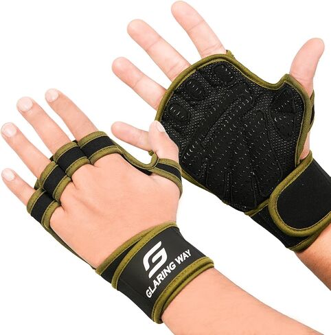 Neoprene Padded Weight Lifting Gloves for Men and Women - Ventilated Wrist Wrap Gloves for Athletes Gym Sessions Cycling Tracking & Sports with Full Palm Protection in Saudi Arabia