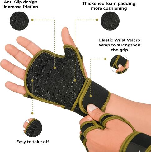 Neoprene Padded Weight Lifting Gloves for Men and Women - Ventilated Wrist Wrap Gloves for Athletes Gym Sessions Cycling Tracking & Sports with Full Palm Protection in Saudi Arabia