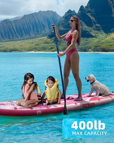 ألواح مجداف قابلة للنفخ 11'x33 '' ، قفا SUP Paddle Board قابلة للنفخ للشباب البالغين ، extre wide وغير انزلاق SUP من جميع مستويات المهارة in Kuwait