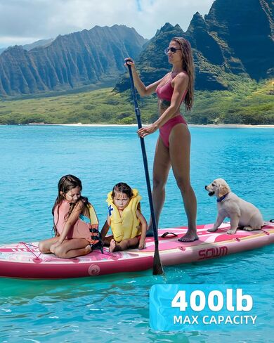 ألواح مجداف قابلة للنفخ 11'x33 '' ، قفا SUP Paddle Board قابلة للنفخ للشباب البالغين ، extre wide وغير انزلاق SUP من جميع مستويات المهارة in Kuwait