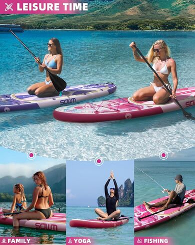ألواح مجداف قابلة للنفخ 11'x33 '' ، قفا SUP Paddle Board قابلة للنفخ للشباب البالغين ، extre wide وغير انزلاق SUP من جميع مستويات المهارة in Kuwait