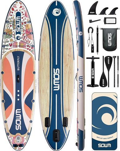ألواح مجداف قابلة للنفخ 11'x33 '' ، قفا SUP Paddle Board قابلة للنفخ للشباب البالغين ، extre wide وغير انزلاق SUP من جميع مستويات المهارة in Saudi Arabia