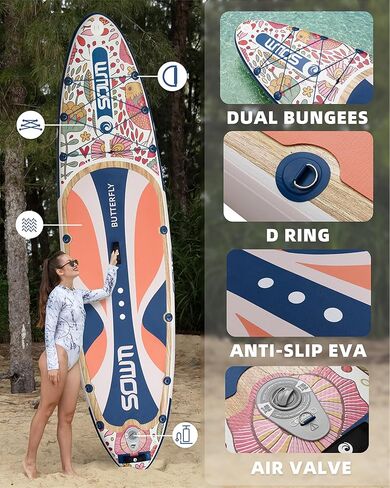 ألواح مجداف قابلة للنفخ 11'x33 '' ، قفا SUP Paddle Board قابلة للنفخ للشباب البالغين ، extre wide وغير انزلاق SUP من جميع مستويات المهارة in Saudi Arabia