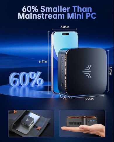 KAMRUI Mini PC Computer, Intel Processor N97 (up to 3.6 GHz), 16GB DDR4 RAM 256GB M.2 SSD, Mini Desktop Computer Support Dual 4K, WiFi, Bluetooth, Ethernet, HTPC for Business, Education, Home in Saudi Arabia