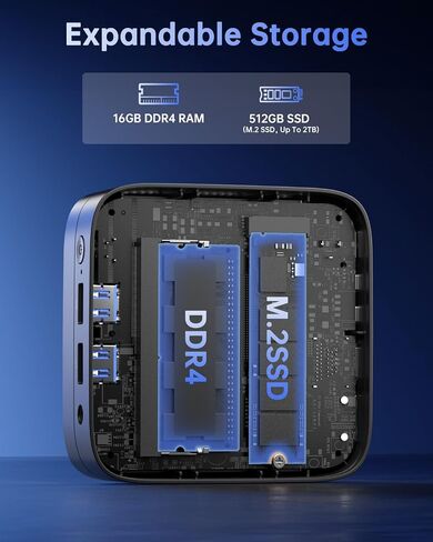 KAMRUI Mini PC Computer, Intel Processor N97 (up to 3.6 GHz), 16GB DDR4 RAM 256GB M.2 SSD, Mini Desktop Computer Support Dual 4K, WiFi, Bluetooth, Ethernet, HTPC for Business, Education, Home in Saudi Arabia