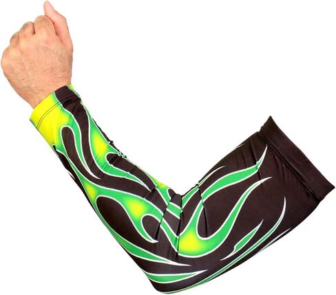 جلود ساخنة ARM1006 Flames Green Arm Sleeve in Saudi Arabia
