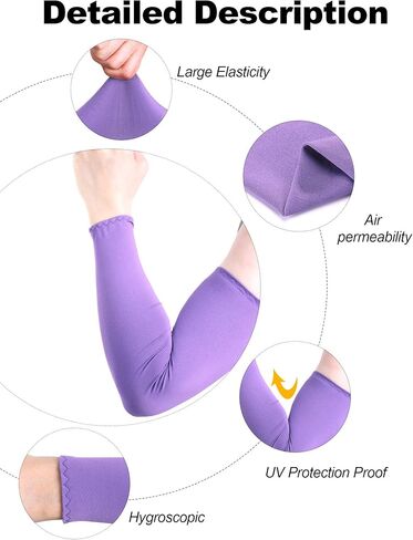 Bememo 16 Pairs Arm Sleeves for Men Women UV Protection Cooling Arm Sleeves Tattoo Sleeve Covers for Arms(Multicolor, Knitted Ice Silk) in Saudi Arabia