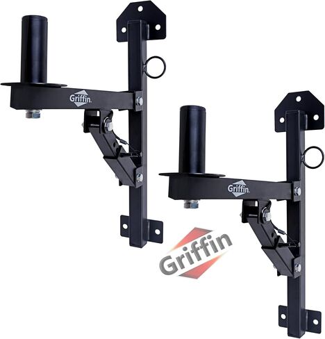 Griffin PA مكبر صوت حائط جبل Mount Brackets 2-Pack (All-Steel Pro Edition)-حامل قطب مكبر صوت 35 مم-تأمين دبوس قفل و 3 تعديلات إمالة المستوى الأفقي-على مراقبة Stage Studio Monitor in Kuwait