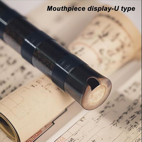 Professional Chinese Vertical Flute Xiao - G Key, Black Bamboo with U Mouthpiece - Handmade Traditional Flute for Beginners & Performers - Rich Sound & Durable traditional Chinese Musical Instrument in Saudi Arabia