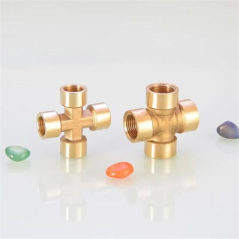 1/8 1/4 1/2 3/4 TEET TEE TEE/Cross/Square Type تقليل النحاس 1PCS (3L8 مربع 4 WAY) in Saudi Arabia