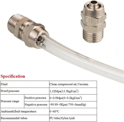 10Pcs PC4-M5 6-01 8-02 1/2 Fast Twist Quick Connectors Male Straight Pneumatic Air Fitting For Hose Tube Pipe(KL-PC12-02) in Saudi Arabia