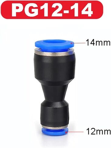 Pneumatic Fittings Fitting Plastic Connector PU PG 4-10mm Air Water Hose Tube Push 1Pcs(PG10-12) in Saudi Arabia