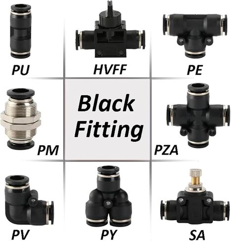 Pneumatic Fitting Pipe Connector Quick Release Coupling 4-12mm PU PV PE HVFF PY Tube Connectors 1Pcs(PM,8MM) in Saudi Arabia