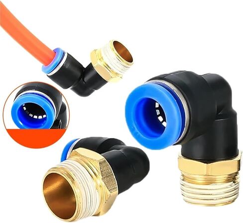 PL Elbow Pneumatic Fitting 1/4 3/8 1/2 1/8 Male Thread Air Quick Connector L Shape Push In Hose OD 6-8mm 1Pcs(12-02) in Saudi Arabia