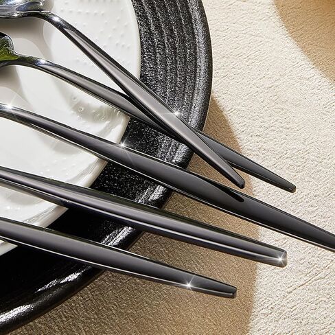 مجموعة أدوات Silverware Kingstone ، مجموعة أدوات مقطوعة من أدوات المقطع من 40 قطعة مجموعة مائدة مقطوعة أدوات مكاد 18/10 من الفولاذ المقاوم للصدأ ، وأدوات المائدة تشمل ملاعق فوركس سكاكين لحفل زفاف مطعم المطبخ المنزلي ، غسالة الصحون آمنة in Kuwait