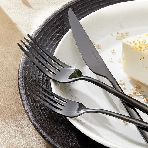 مجموعة أدوات Silverware Kingstone ، مجموعة أدوات مقطوعة من أدوات المقطع من 40 قطعة مجموعة مائدة مقطوعة أدوات مكاد 18/10 من الفولاذ المقاوم للصدأ ، وأدوات المائدة تشمل ملاعق فوركس سكاكين لحفل زفاف مطعم المطبخ المنزلي ، غسالة الصحون آمنة in Kuwait