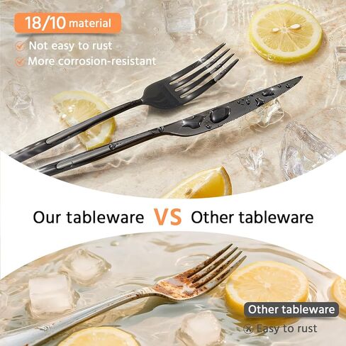 مجموعة أدوات Silverware Kingstone ، مجموعة أدوات مقطوعة من أدوات المقطع من 40 قطعة مجموعة مائدة مقطوعة أدوات مكاد 18/10 من الفولاذ المقاوم للصدأ ، وأدوات المائدة تشمل ملاعق فوركس سكاكين لحفل زفاف مطعم المطبخ المنزلي ، غسالة الصحون آمنة in Kuwait
