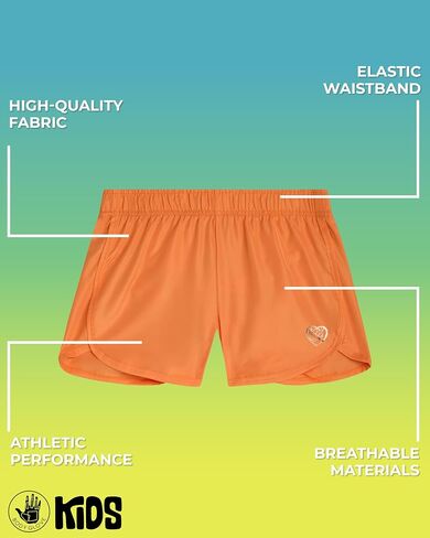 Body Glove Girls' Shorts - 4 Pack Athletic Performance Dry Fit Dolphin Gym Shorts, Scrunchie (7-12) in Kuwait