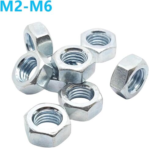 100pcs/lot Metric Thread DIN934 M2 M2.5 M3 M3.5 M4 M5 M6 Steel Hex Nuts(M2.5-100pcs) in Saudi Arabia