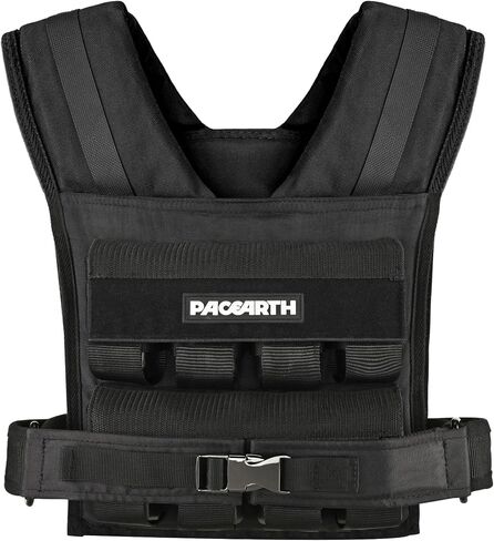 PACEARTH Adjustable Weighted Vest for Men & Woman, 20lb/22lb/35lb/44lb Weight-Adjustable Vest with Add-on Iron Blocks for Hardcore Strength Training, Weight Exercise, CrossFit, Running, Black in Kuwait