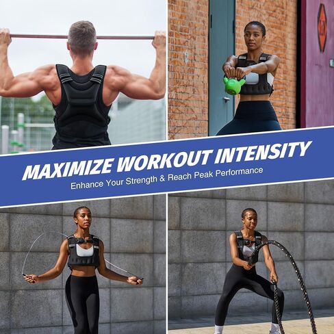 ZELUS Weighted Vest for Women Men, 6/8/12/16/20lb Weight Vest with Arm Pouch Reflective Strips, U-Shaped Rucking Vest for Strength Training Muscle Building, Walking Running Vest for Fitness in Kuwait