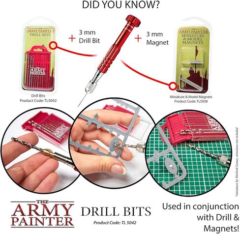 The Army Painter Miniature and Model Drill - Pin Vise Hobby Drilling and Pinning Tool with Three Drill Bits for Tabletop Roleplaying, Boardgames, and Wargames Miniature Modelling in Saudi Arabia