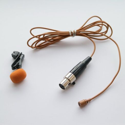 WL35 مقطع محترف على مكثف لافالييه ميكروفون لـ Shure Ulx SLX PGX GLX QLX U1 UR1 MITLOPHONE أجزاء نظام MICROPHONE مع TA4F MINI XLR 4PIN (بني) in Kuwait