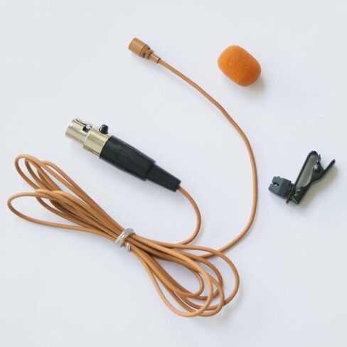 WL35 مقطع محترف على مكثف لافالييه ميكروفون لـ Shure Ulx SLX PGX GLX QLX U1 UR1 MITLOPHONE أجزاء نظام MICROPHONE مع TA4F MINI XLR 4PIN (بني) in Kuwait