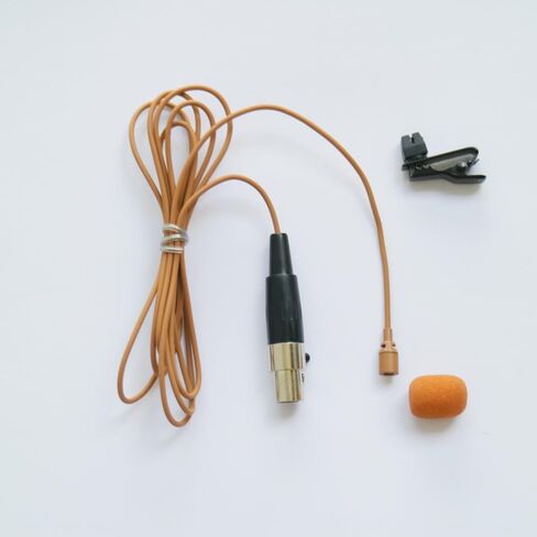 WL35 مقطع محترف على مكثف لافالييه ميكروفون لـ Shure Ulx SLX PGX GLX QLX U1 UR1 MITLOPHONE أجزاء نظام MICROPHONE مع TA4F MINI XLR 4PIN (بني) in Kuwait