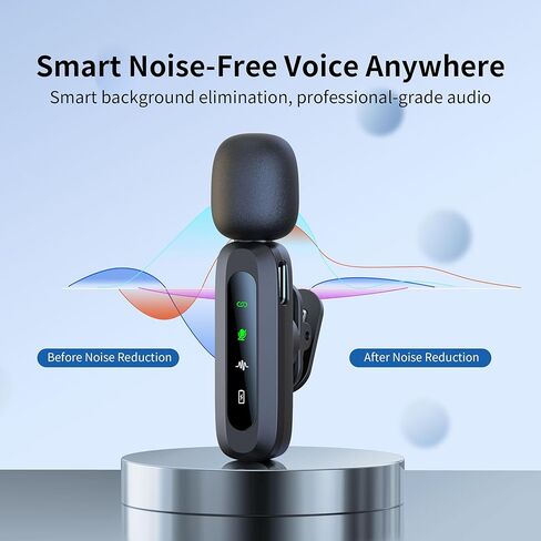ميكروفون ميني لاسلكي - ميكروفون صدر السترة لأجهزة iPhone ، 15/16 ، iPad ، Android ، MIC اللاسلكي اللاسلكي مع الحد من الضوضاء ، ميكروفون USB C المحمول لتسجيل الفيديو ، YouTube ، Tiktok ، إنشاء المحتوى in Saudi Arabia