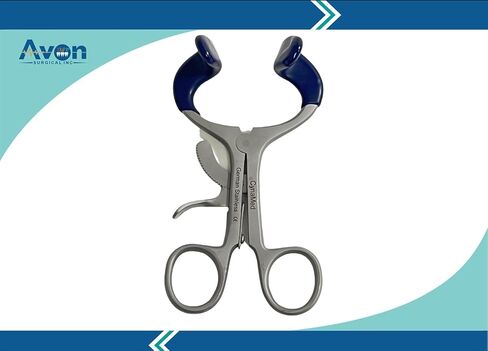 PROP GAG MOTHER GAG الألمانية من الفولاذ المقاوم للصدأ لإجراءات الأسنان - مع أطراف السيليكون الأزرق ومقبض قفل السقاطة - أدوات الأسنان القابلة للتوصيل التلقائي (2 ، 3.5 بوصة + 4.5 بوصة - مجموعة من 2) in Kuwait