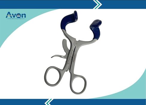 PROP GAG MOTHER GAG الألمانية من الفولاذ المقاوم للصدأ لإجراءات الأسنان - مع أطراف السيليكون الأزرق ومقبض قفل السقاطة - أدوات الأسنان القابلة للتوصيل التلقائي (2 ، 3.5 بوصة + 4.5 بوصة - مجموعة من 2) in Kuwait