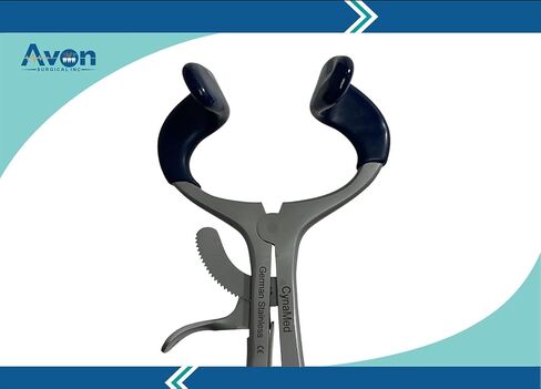 PROP GAG MOTHER GAG الألمانية من الفولاذ المقاوم للصدأ لإجراءات الأسنان - مع أطراف السيليكون الأزرق ومقبض قفل السقاطة - أدوات الأسنان القابلة للتوصيل التلقائي (2 ، 3.5 بوصة + 4.5 بوصة - مجموعة من 2) in Kuwait