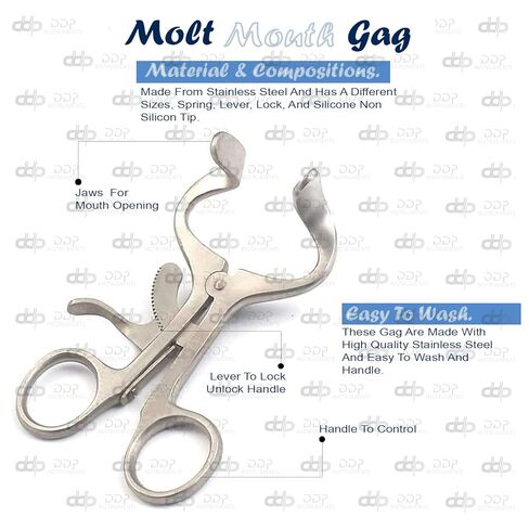 DDP Molt Mouth Gag Assethesia Instruments 5.5 "Silver in Saudi Arabia