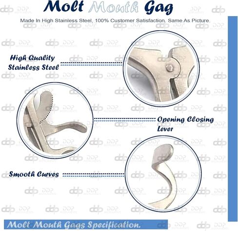 DDP Molt Mouth Gag Assethesia Instruments 5.5 "Silver in Saudi Arabia