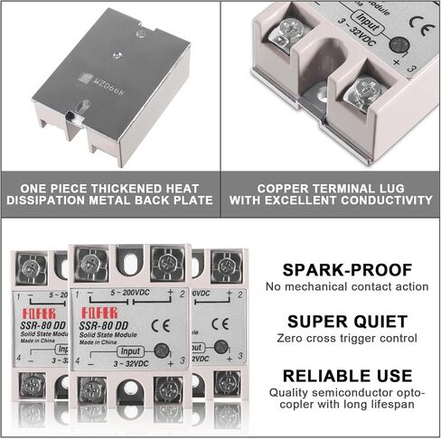 Alinan 2PCS SSR-40DD Solid State Relay DC إلى DC INPUT 3-32VDC OUTPUT in Kuwait