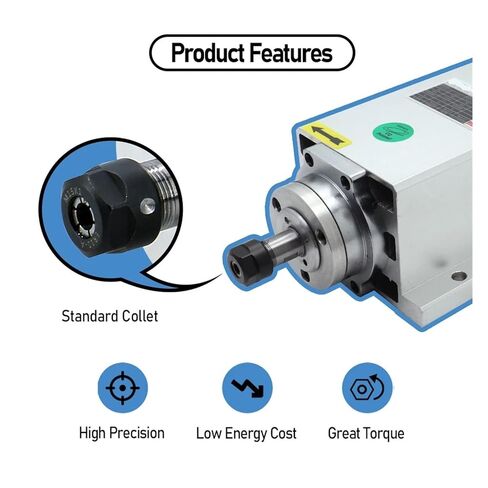 2.2KW محرك المغزل 110V / 220V ER20 400Hz 24000RPM + WER20A WRENCH + 2 PCS ER20 Chuck 1/2 Inv 10mm in Kuwait