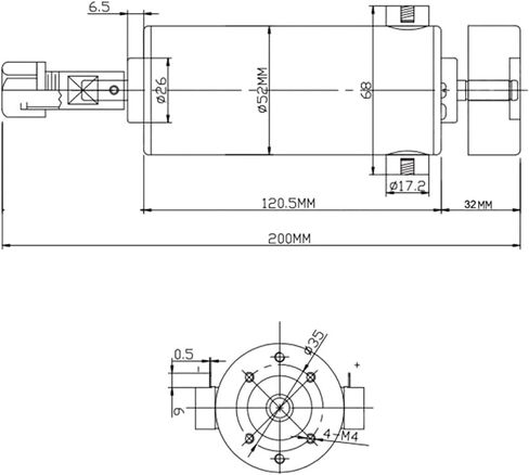 500w ER11 Chuck 52MM Diameter DC Small 0.5kw air-Cooled Spindle Motor(500W ER11) in Saudi Arabia