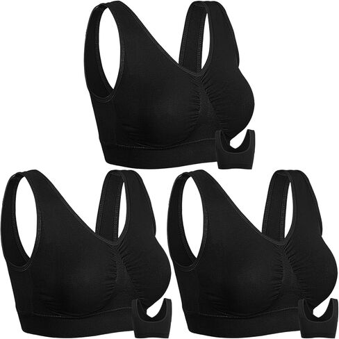 Onory 3 Pack Sports Bras for Women Wirefree Padded Workout Yoga Gym Fitness Bra Medium Support in Saudi Arabia