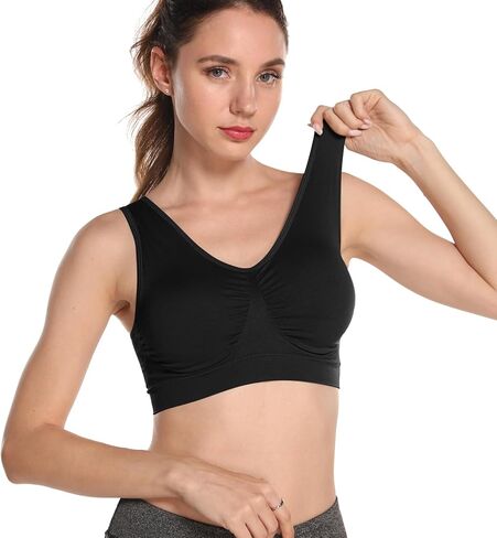 Onory 3 Pack Sports Bras for Women Wirefree Padded Workout Yoga Gym Fitness Bra Medium Support in Saudi Arabia
