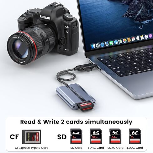 10Gbps CFexpress Type A Card Reader USB-A/USB-C to CFexpress A Adapter Memory Card Reader for Type A Card Compatible with PC/Laptop/Mac/Linux/Windows in Kuwait