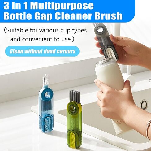 Cup Lid Gap Cleaning Brush 3PCS Bottle Brushes 3 in 1 Cup Lid Gap Cleaner Crevice Cleaning Brush Home Kitchen Crevice Cleaning Tools (3PCS Style 4) in Kuwait