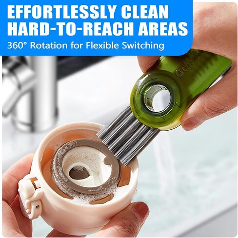 Cup Lid Gap Cleaning Brush 3PCS Bottle Brushes 3 in 1 Cup Lid Gap Cleaner Crevice Cleaning Brush Home Kitchen Crevice Cleaning Tools (3PCS Style 4) in Kuwait