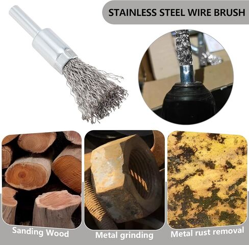 5 Pcs 12mm Wire Brush for Drill, 6mm Shank Stainless Steel Cup Brush Round Brush Replacement Part for Cleaning/Polishing/Rust Removal in Saudi Arabia