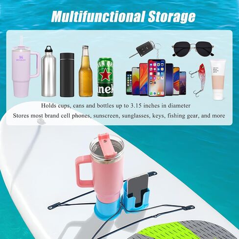 Paddleboard Cup Holder, Kayak Drink Holder for Paddle Board Cup and Phone Holder, Sup Surfboards Canoes Kayak Paddle Board Accessories for Types of Cup Bottle Drink in Kuwait