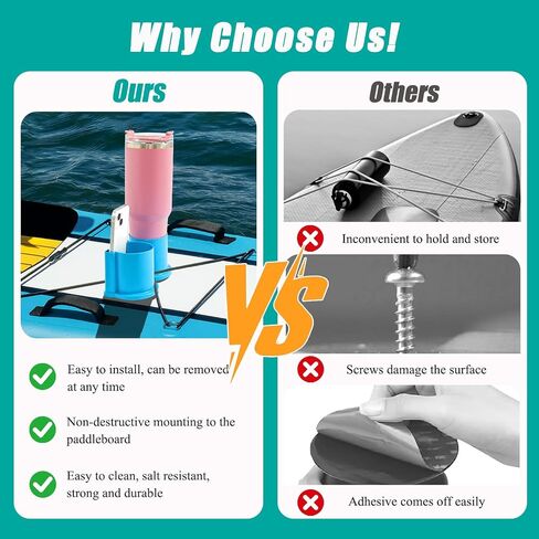 Paddleboard Cup Holder, Kayak Drink Holder for Paddle Board Cup and Phone Holder, Sup Surfboards Canoes Kayak Paddle Board Accessories for Types of Cup Bottle Drink in Kuwait