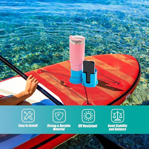 Paddleboard Cup Holder, Kayak Drink Holder for Paddle Board Cup and Phone Holder, Sup Surfboards Canoes Kayak Paddle Board Accessories for Types of Cup Bottle Drink in Kuwait