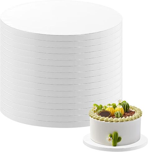 Aertiavty 15 Pack Cake Boards 10 Inch Round Cake Drum White 1/2" Thick Cake Drums Corrugated Cardboard Cake Base for Multi-Layer Cakes Sturdy Cake Decorating Supplies in Kuwait