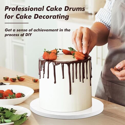 Aertiavty 15 Pack Cake Boards 10 Inch Round Cake Drum White 1/2" Thick Cake Drums Corrugated Cardboard Cake Base for Multi-Layer Cakes Sturdy Cake Decorating Supplies in Kuwait